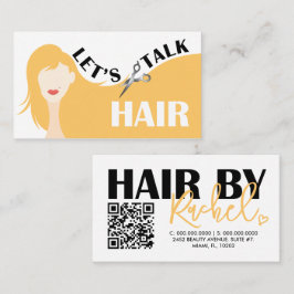 Låt oss Talk Hair Blonde Model Hair Salon QR-kod Visitkort