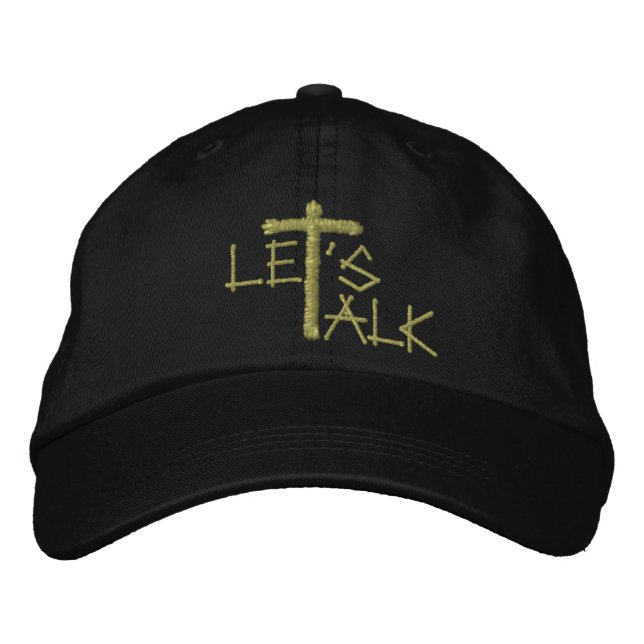 Låt oss Talk (Jesus) Broderad Keps (Framsida)