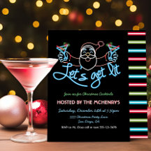 Låt oss tänd Neon Santa Cocktail Party