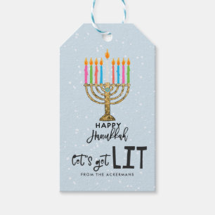 Låt oss tända ljusen   Hannukkah presentkort Presentetikett