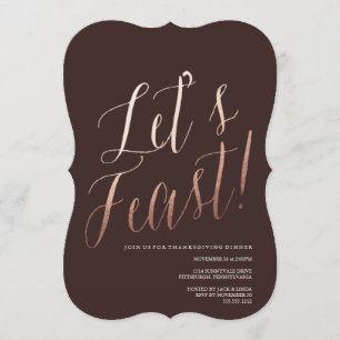 LÅT OSS thanksgiving-middagsinbjudan för FEAST Inbjudningar