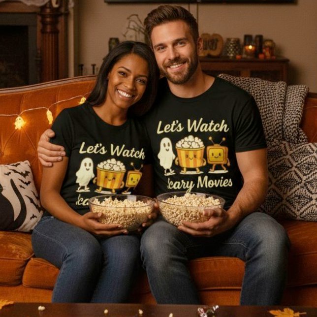 Låt oss titta på Scary Movies Ghost Halloween Kawa T Shirt (Let’s Watch Scary Movies Ghost Halloween Kawaii T-Shirt.)