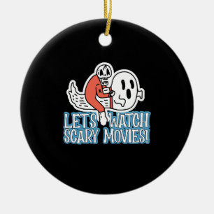 Låt oss titta på skräckfilmer Scream Skräck Julgransprydnad Keramik