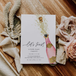 Låt oss Toast Champagne Flaska Möhippa Inbjudningar