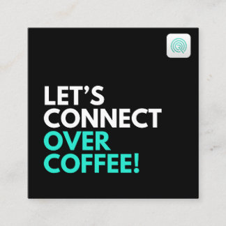 Låt oss träffas över en kopp kaffe fyrkantigt visitkort