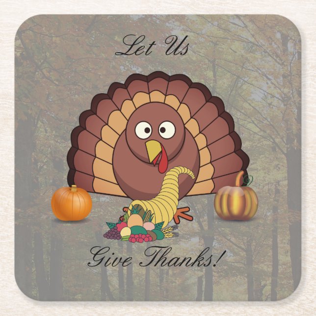 Låt oss Underlägg Thanksgivingen   i Ge Papper Kvadrat (Framsidan)