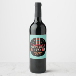 Låt oss upp Chrismas Party Elf-Vin etiketter