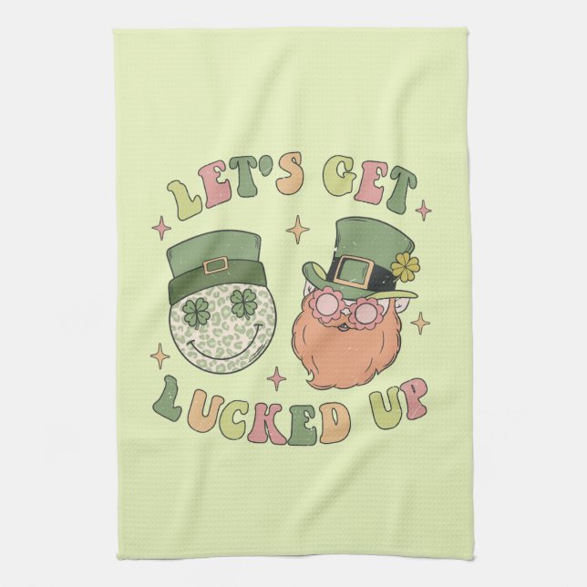 Låt oss upp dig - Leprechaun Klöver Kökshandduk (Vertikal)