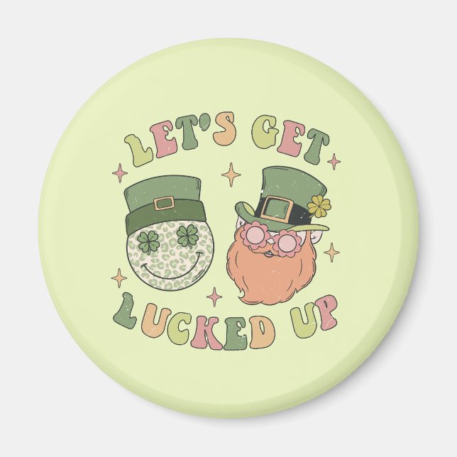 Låt oss upp dig - Leprechaun Klöver Magnet (Framsidan)