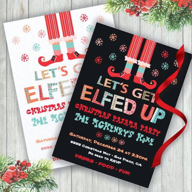 Låt oss upp dig till jul Pajama Party Inbjudningar (Skapare uppladdad)