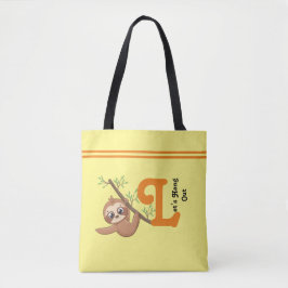 Låt oss ut | Cute Hanging Sloth Funny Tygkasse