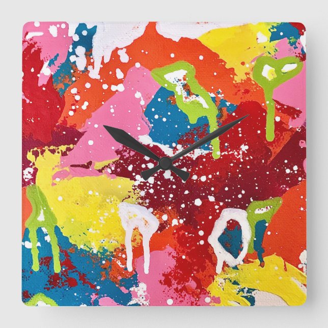 Låt oss ut med en bang-vägglås fyrkantig klocka (Framsida)