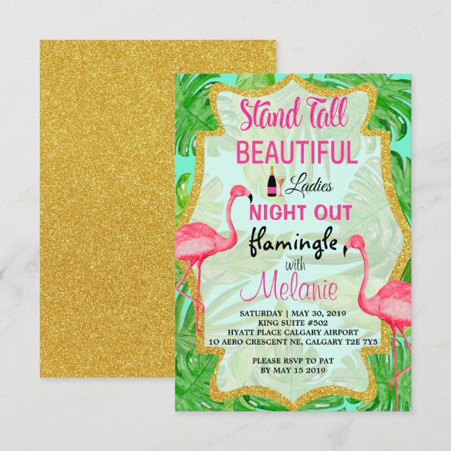 Låt oss utbjudan till lamingle Dam natt Inbjudningar (Fram/baksida)