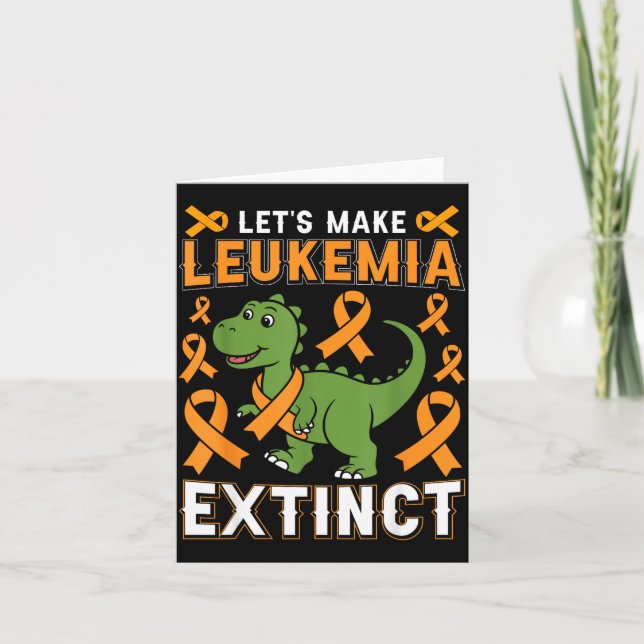 Låt oss utrota leukemi dinosaurie medvetenhet kort (Framsida)