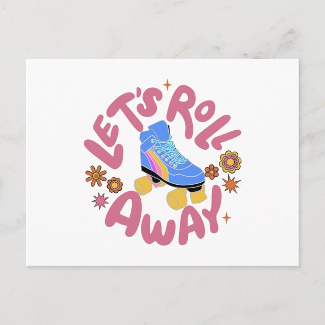 Låt oss utrullning av rullskridskor vykort (Framsida)