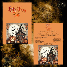 Låt oss utskrivet skript Modern Haunted House Part Inbjudningar