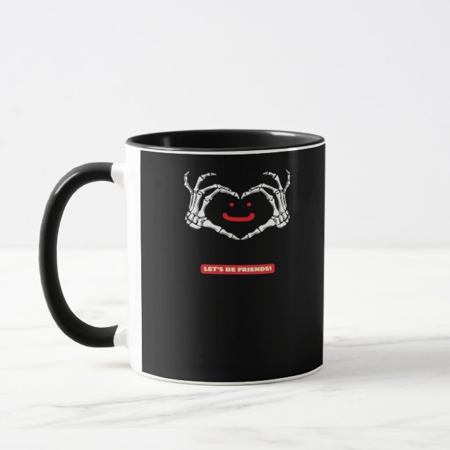 Låt oss vänner! Klassiskt Skeleton Händer Heart Mugg (Vänster)