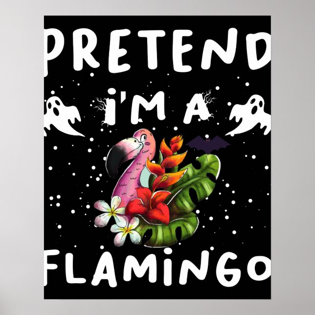 Låt oss vara en flamingo - rolig Halloween-kostym Poster (Framsidan)