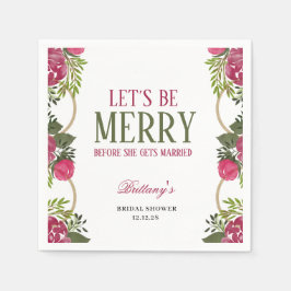 Låt oss vara glada julbröllopsfestinbjudan pappersservett