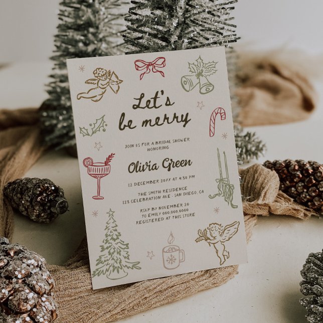 Låt oss vara god jul-Möhippa i Hand plockade Inbjudningar (Skapare uppladdad)