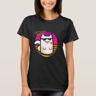 Låt Oss Vara Konstig Katt Med Solglasögon Och Rose T Shirt