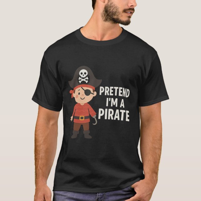 Låt oss vara Pirater – Söt Piratillustration T Shirt (Framsida)