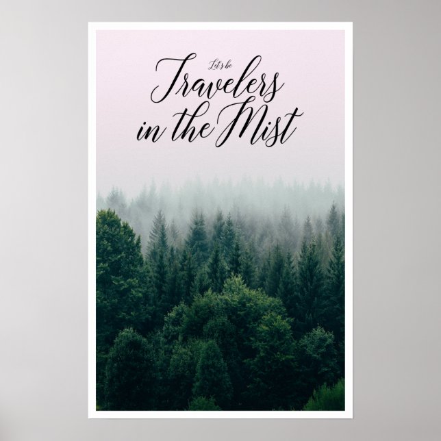 Låt oss vara resenärer i dimman poster (Framsidan)