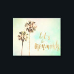 Låt oss vara Sjöjungfruar med ananas Canvastryck<br><div class="desc">Skulle inte livet vara så mycket bättre att leva där det är bättre? Förbered din inre havsprinsessa och säg "låt oss vara sjöjungfruar" med detta färgstarka motiv som World Art Group har gett er. Den här roligten har den contemporary konstnären Sylvia Coomes skapat gigantisk design. Med handflatan träd, ett fet...</div>