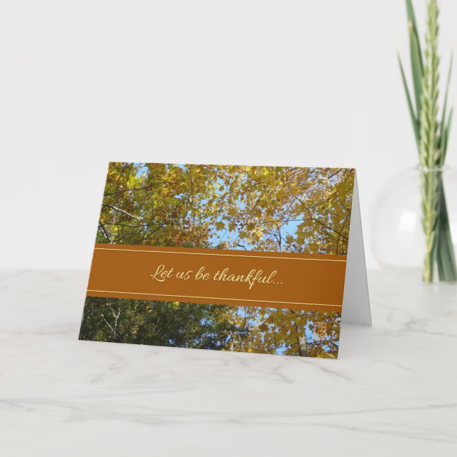 "Låt oss vara tacksamma" Thanksgiving Card Helgkort (Framsida)