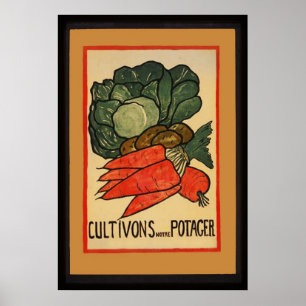 Låt oss växa en grönsakträdgård poster