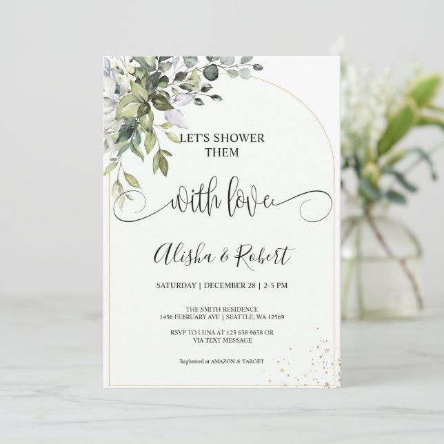 Låt oss visa dem med Kärlek Par Shower inbjudan (Stående Fram)