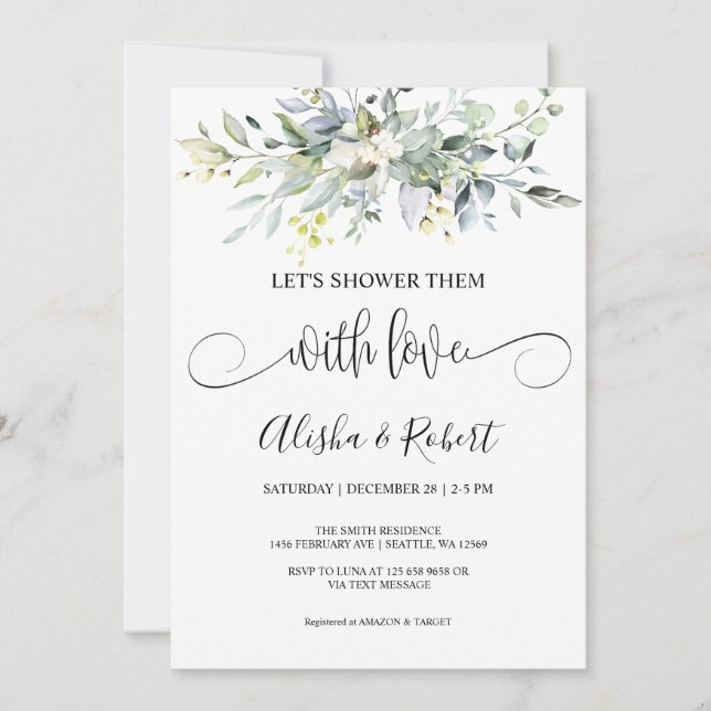 Låt oss visa dem med Kärlek Par Shower inbjudan (Framsida)
