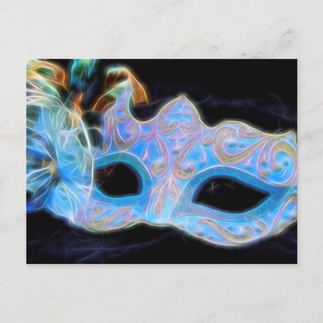 Låt oss vykort för Party Blue Venetian Mask (Framsida)