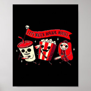 Låt oss Watch Horror Movies Roligt Halloween Costu Poster