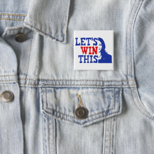Låt oss Win This Kamala Harris 2024 Grunge Knapp