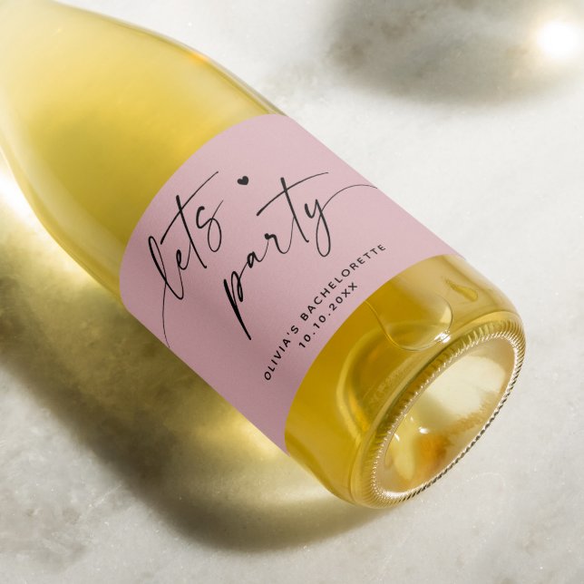 Låt party. Blek dammig rosa-skript bachelorette (Skapare uppladdad)