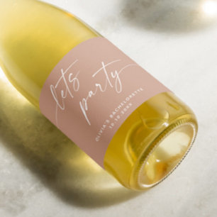 Låt party. Blek rosa, modernt skript bachelorette