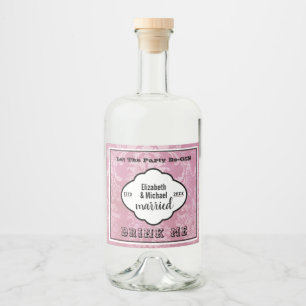 Låt Party bli GIN - DRYCK ME Palma Violet favor Spritflaskor Etikett