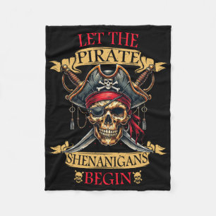 Låt Pirat shenanigans börja Halloween Skull N Fleecefilt