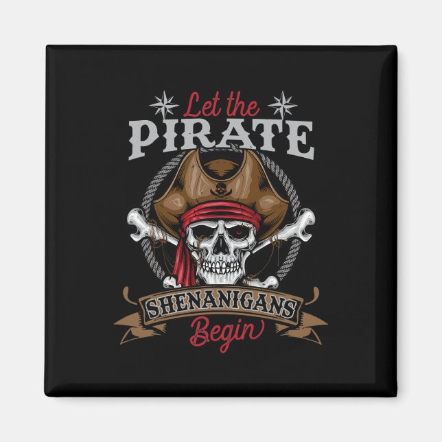 Låt Pirat Shenanigans börja med Skeleton Hallowee Magnet (Framsidan)