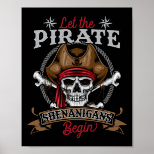 Låt Pirat Shenanigans börja med Skeleton Hallowee Poster