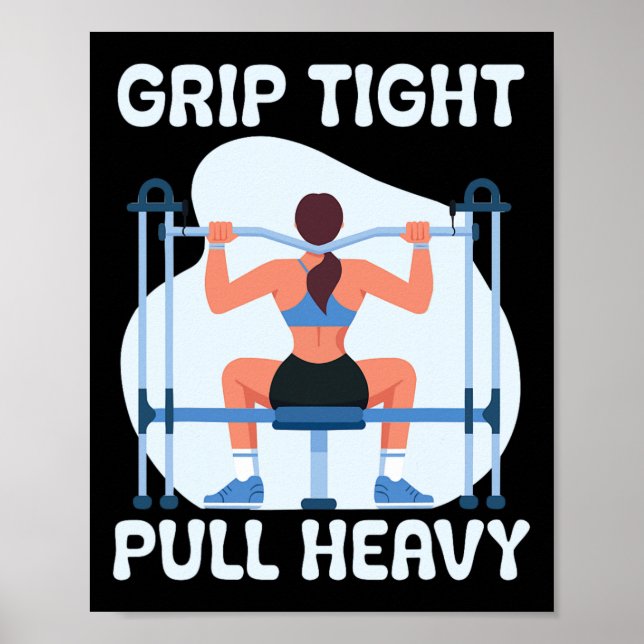 Lat Pulldown träning Bodybuilding Fitness Workout Poster (Framsidan)