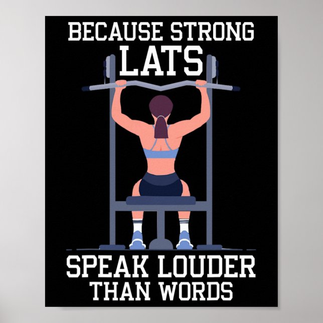 Lat Pulldown träning Bodybuilding Fitness Workout Poster (Framsidan)