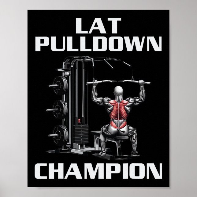 Lat Pulldown träning Bodybuilding Fitness Workout Poster (Framsidan)