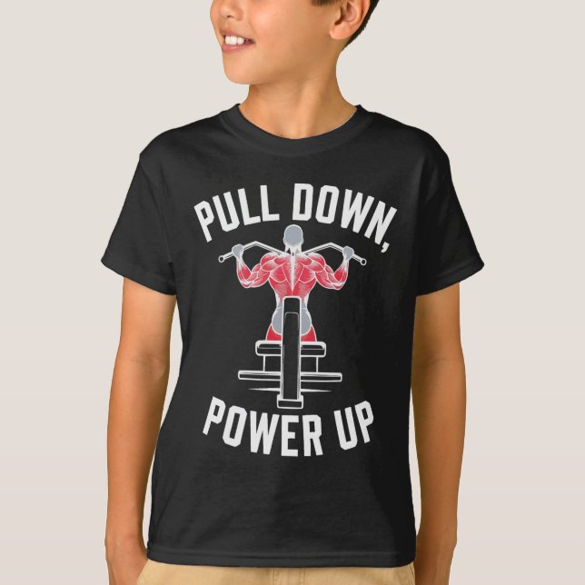 Lat Pulldown träning Bodybuilding Fitness Workout T Shirt (Framsida)