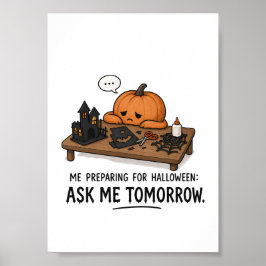 Lat pumpa Halloween-förberedelse illustration Poster