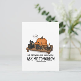 Lat pumpa Halloween-förberedelse illustration Vykort