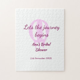 låt resan börja bröllopsfest lägg till namn pin pussel