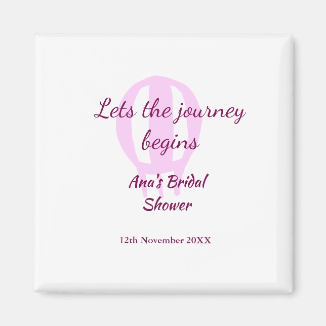 låt resan börjar bröllopsfest lägg till namn pin magnet (Framsidan)