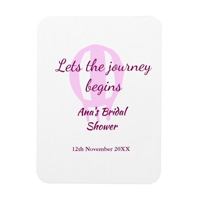 låt resan börjar bröllopsfest lägg till namn pin magnet (Vertikal)